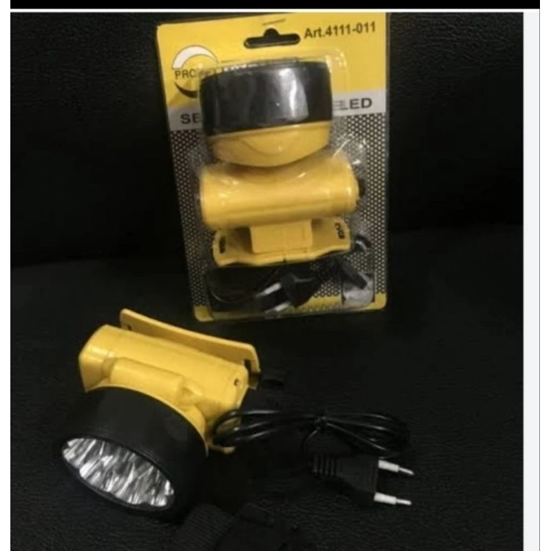 senter kepala prohex 9 LED charge,lampu senter kepala 9 LED prohex cordless