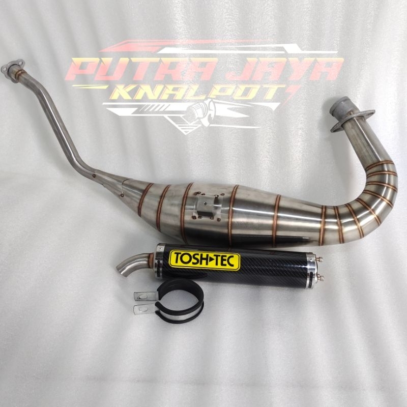 Knalpot Ninja R RR SS TOSTECH Exhaust 2 Tak 150 Carbon Serat Asli