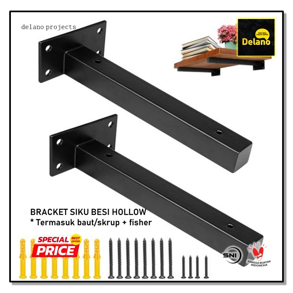 Bracket Siku Besi Hollow Serbaguna Bracket Siku Ambalan Dinding Floating Shelf