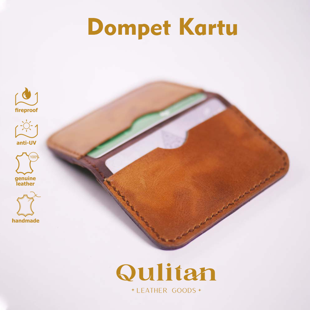 QLT Leather - Dompet Kartu Pria Kulit Card Wallet | Dompet Kartu Kredit ATM Dompet RFID Kartu Pintar