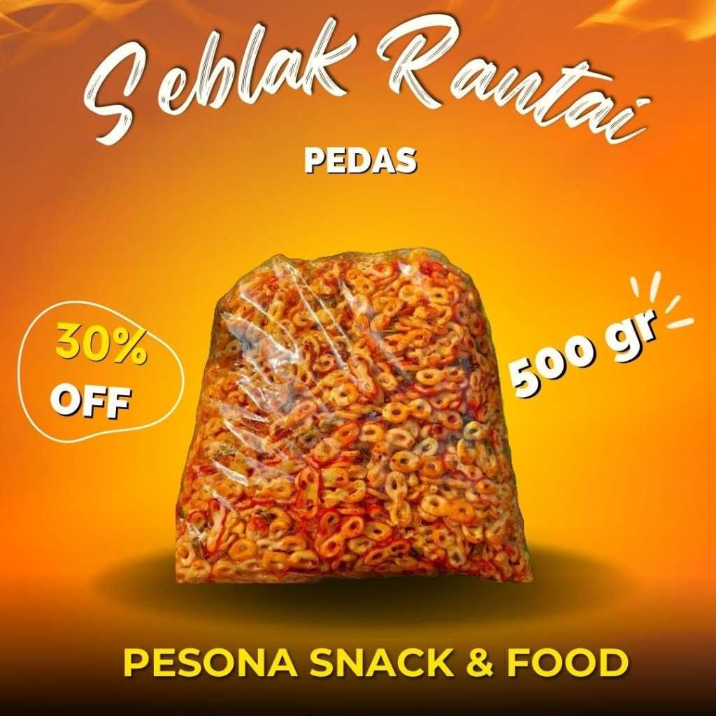 

Kerupuk Seblak Kacamata 88 Rantai Pedas 500 Gram By Pesona Snack