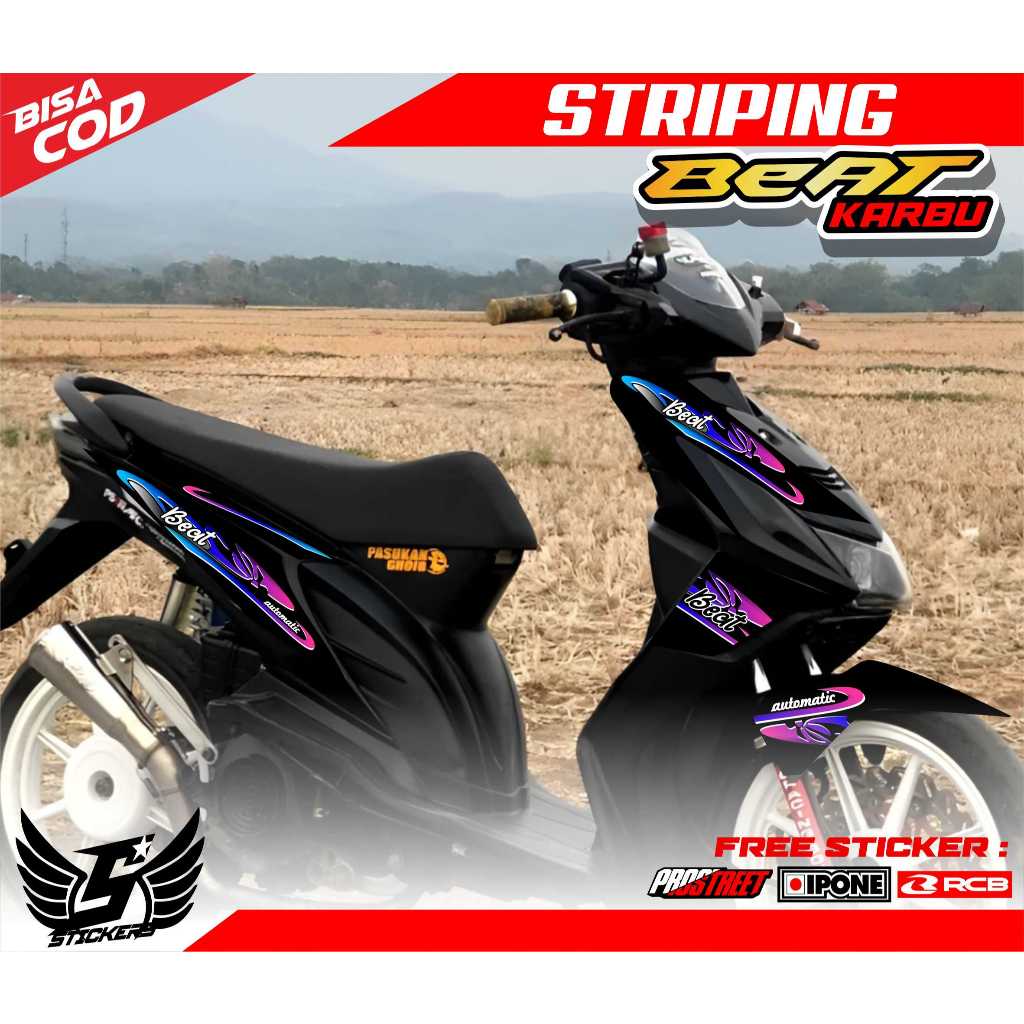 STRIPING VARIASI HONDA BEAT KARBU / STICKER LIST VARIASI MOTOR BEAT KARBU