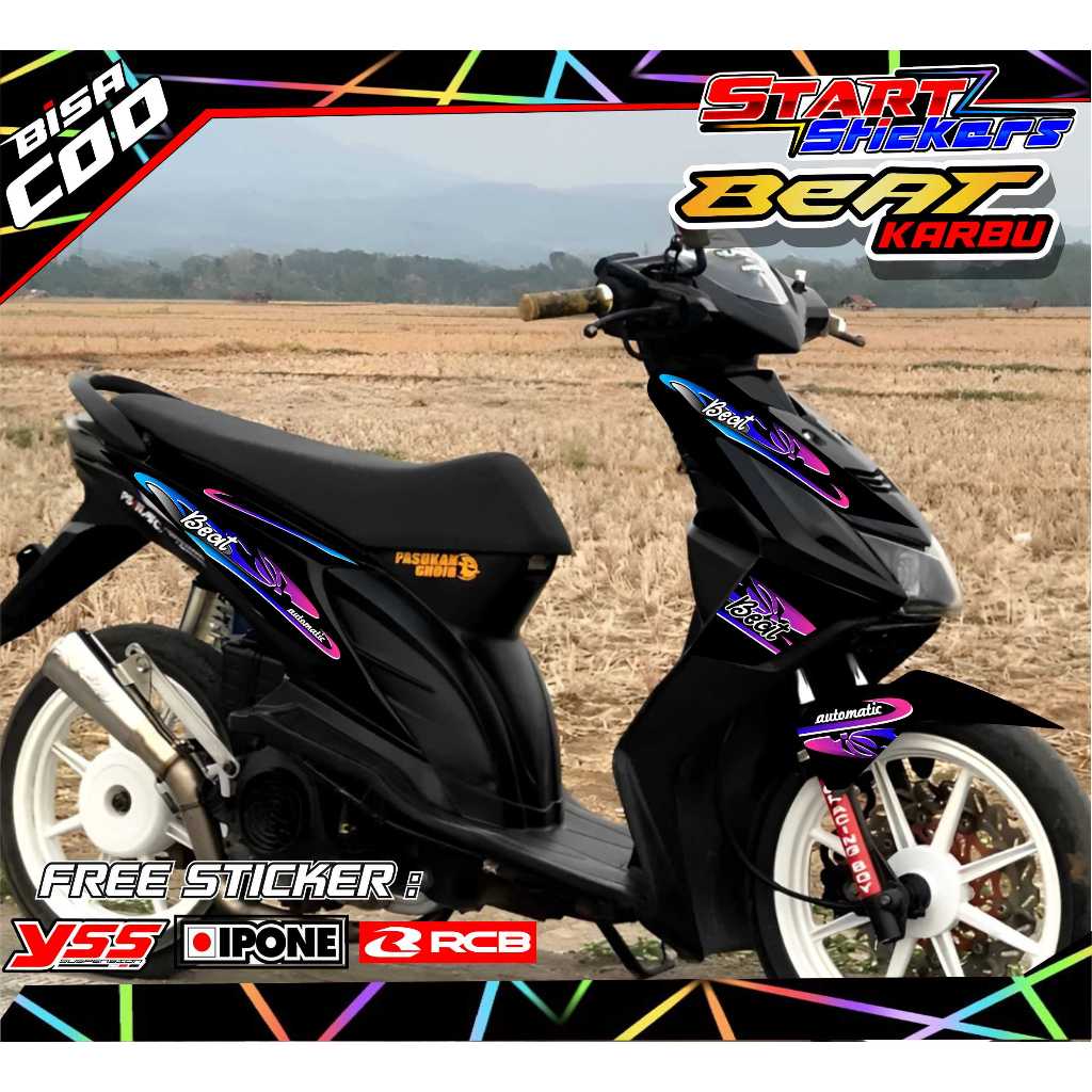 STRIPING VARIASI HONDA BEAT KARBU / STICKER LIST VARIASI MOTOR BEAT KARBU