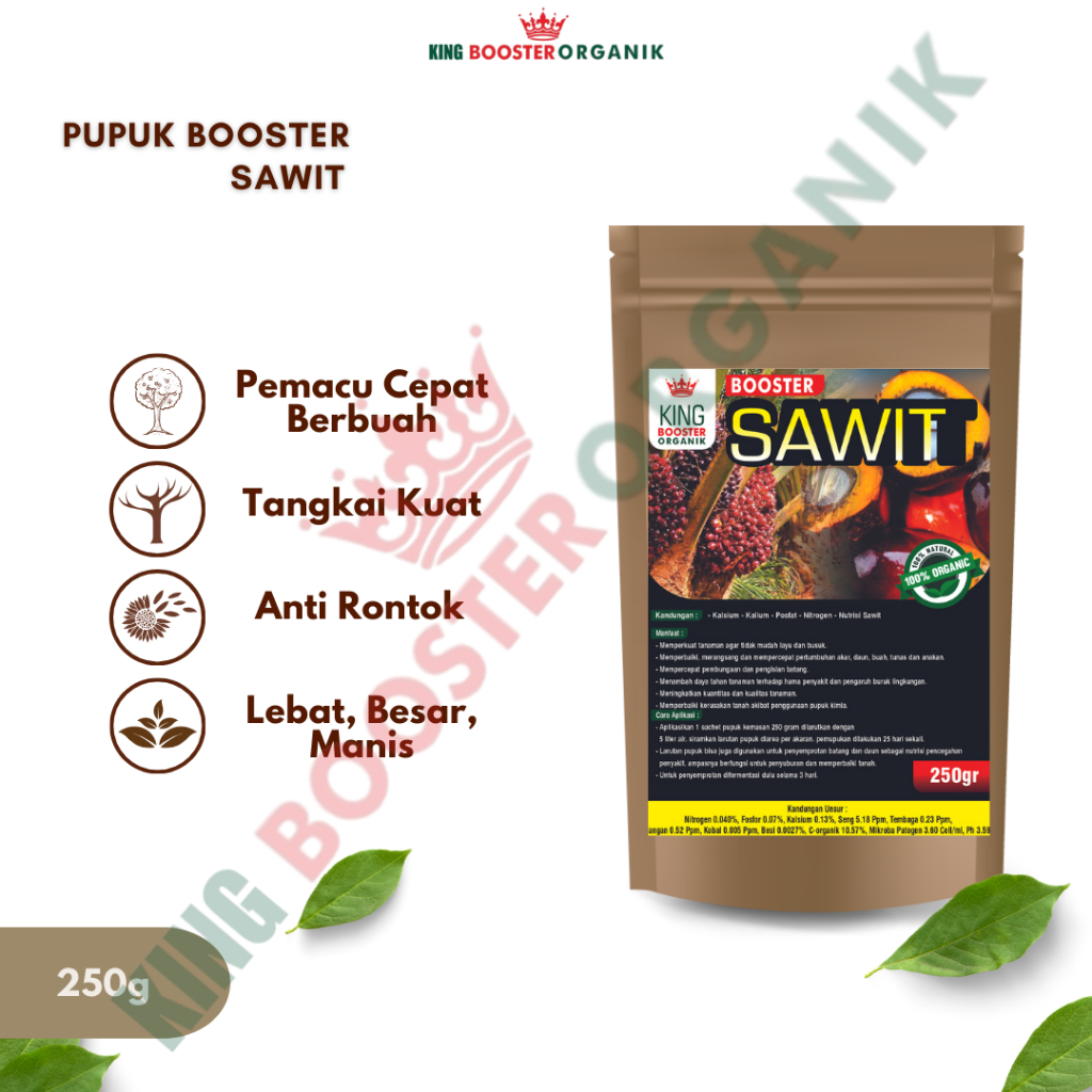 Pupuk Organik Booster Sawit Agar Cepat Berbuah Lebat Ampuh Asli Pelebat Buah Serbuk Pembesar sawit