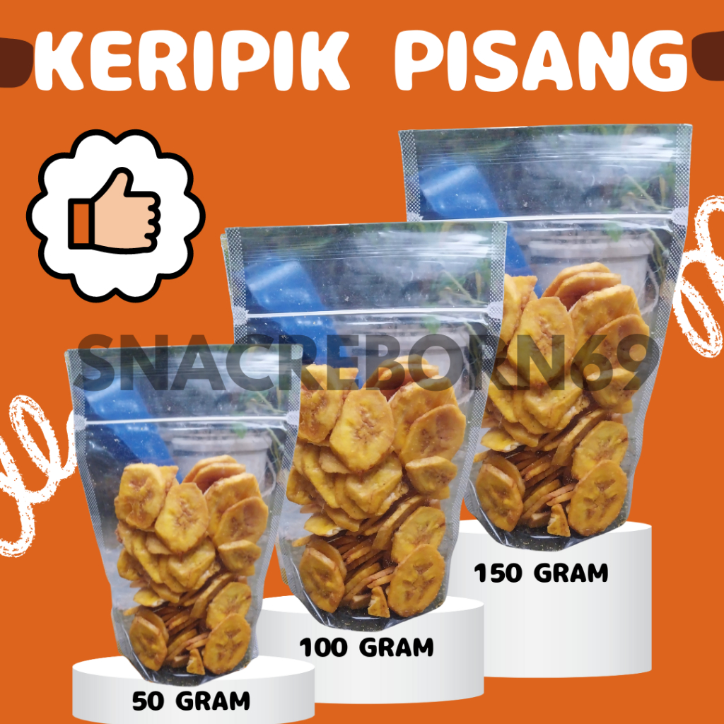 

[KEMASAN EKONOMIS] Keripik Pisang Bulat Manis 50 gram Termurah Terenak