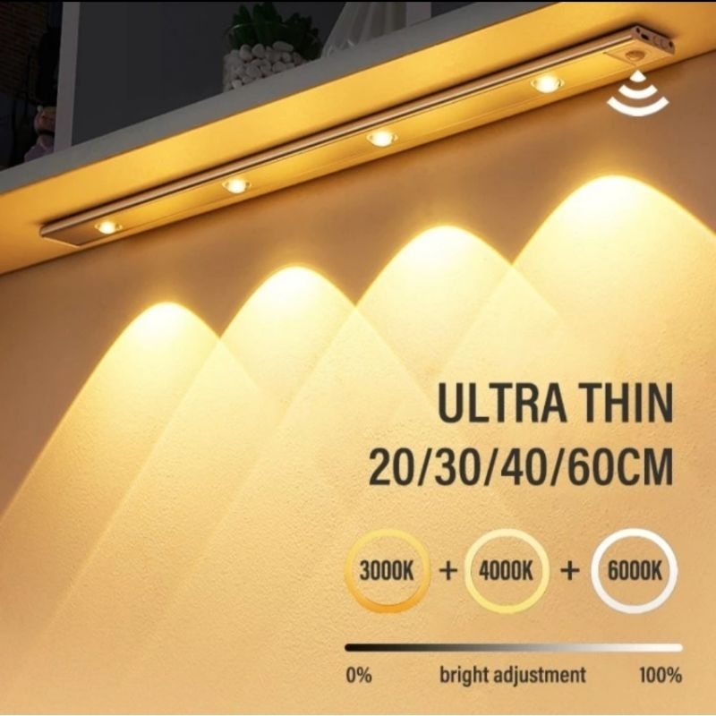 Lampu LED Light Bar Sensor / Lampu Panjang Minimalis 60CM Sensor Gerak