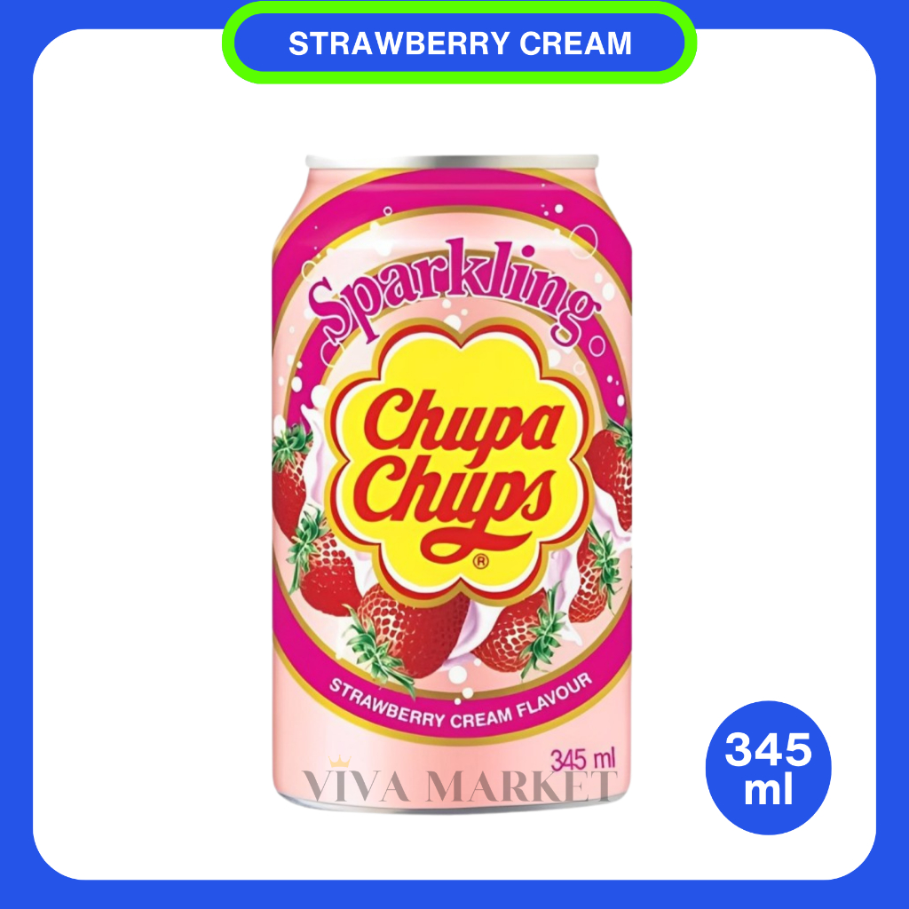 

Chupa Chups. Sparkling Strawberry 345ml. Soft Drink Original Korea