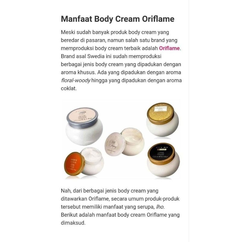 Body Cream Perfume Oriflame