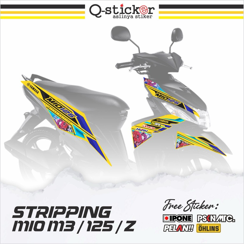 Stiker Mio 125/M3 / Sticker Stripping Mio 125/M3 Racing - YELLOW