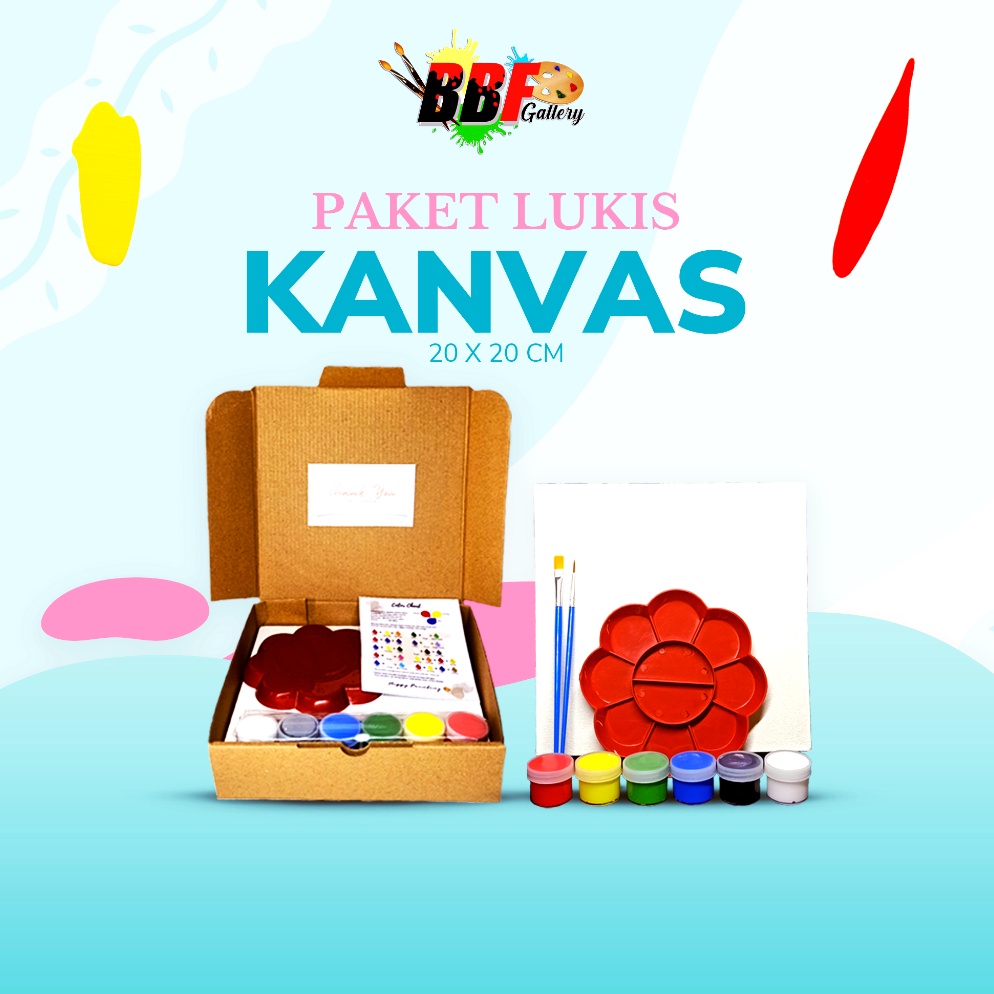 

ART I98C Paket Lukis Kanvas 2X2 Lengkap Dengan Cat Akrilik Palet Kuas Canvas Painting Set Alat Melukis Stationery Kurikulum Sekolah Seni Lukis