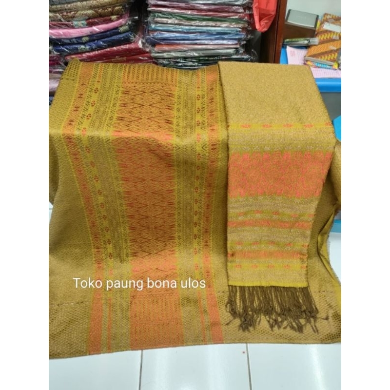 SONGKET TUMTUMAN TARUTUNG TTS BENANG BEMBERT PRADA KOREA WARNA GOLD TUMPAL MERAH