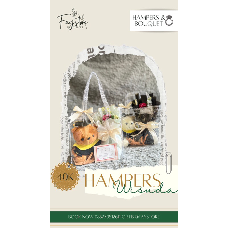 Hampers Wisuda/ Bouquet + Boneka/ Gift Wisuda/Tas/Souvernir