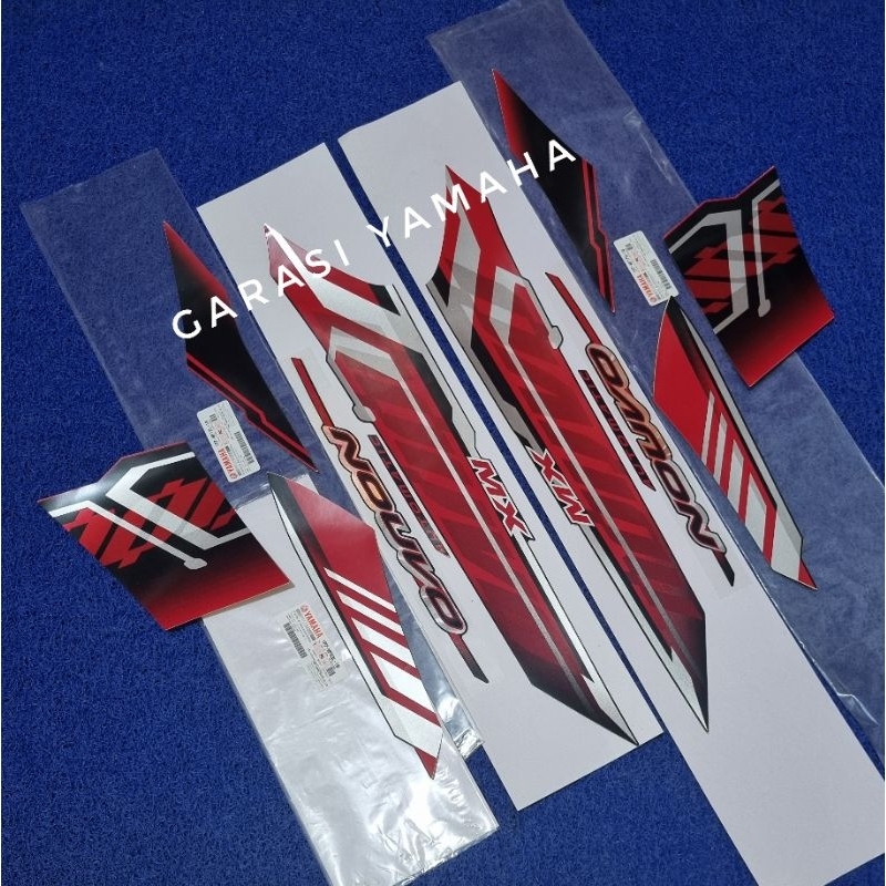 Striping nouvo z original yamaha 1P7 merah hitam striping nouvo mx original list body nouvo sticker 