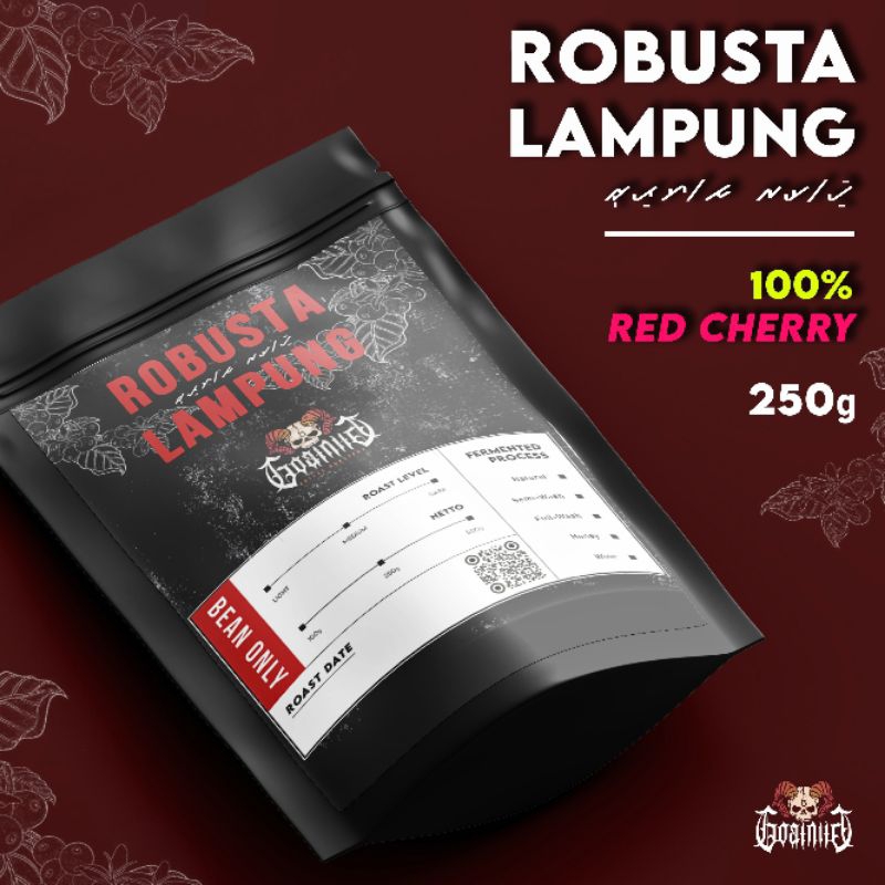 

goatnite kopi Robusta Lampung Barat Liwa 100% Petik Merah