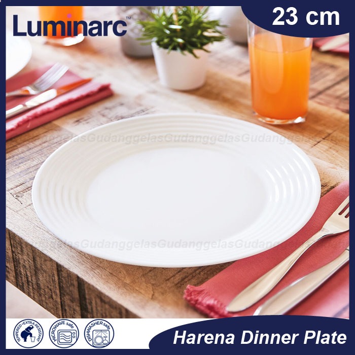 Luminarc Piring Harena 23cm/Piring Makan/Piring Luminarc/Dinner Plate/Luminarc Dinner Plate/Luminarc