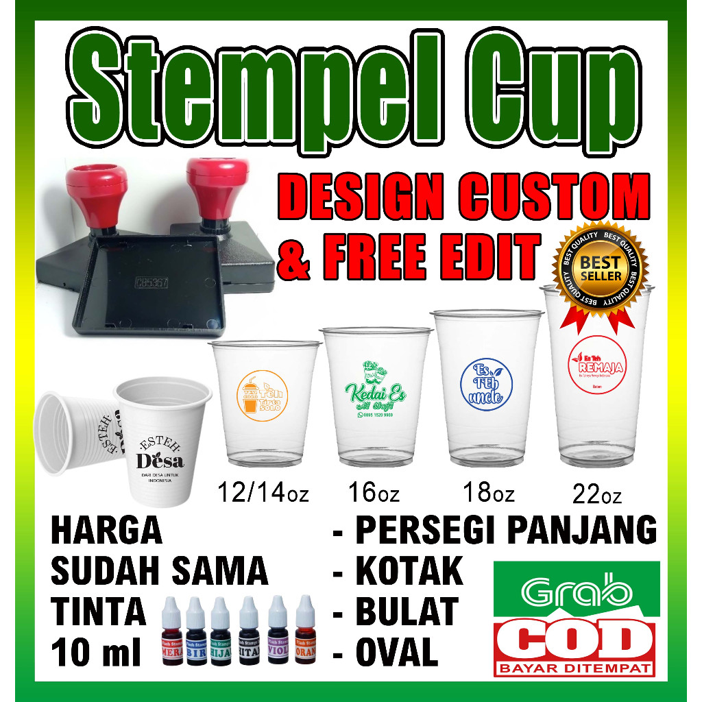 

STEMPEL GELAS CUP/ STEROFORM / PLASTIK / KAYU