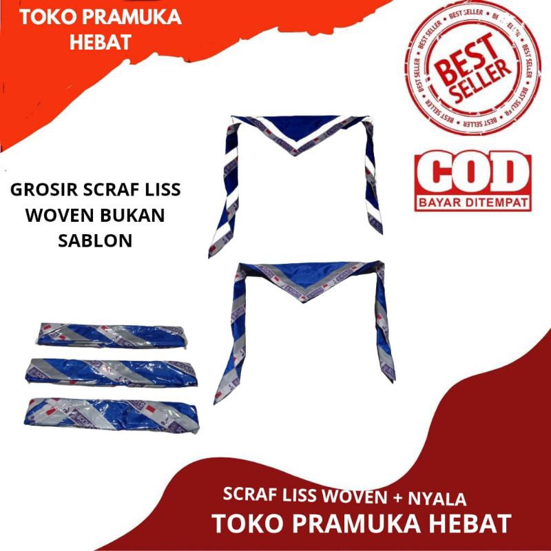 scraf pramuka / scraf liss woven / scraf nyala / grosir scraf