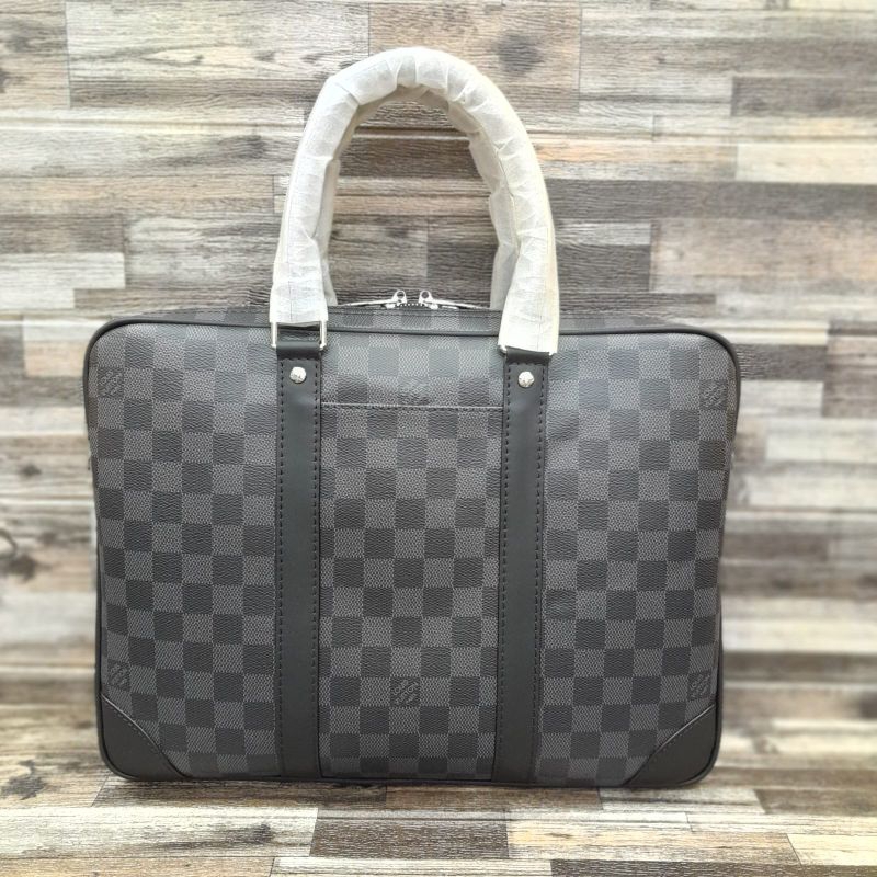 TAS KANTOR DOKUMEN LOUIS VUITTON BRIEFCASE LV TAS KERJA LAPTOP IMPORT SUPER VIP LS 7784