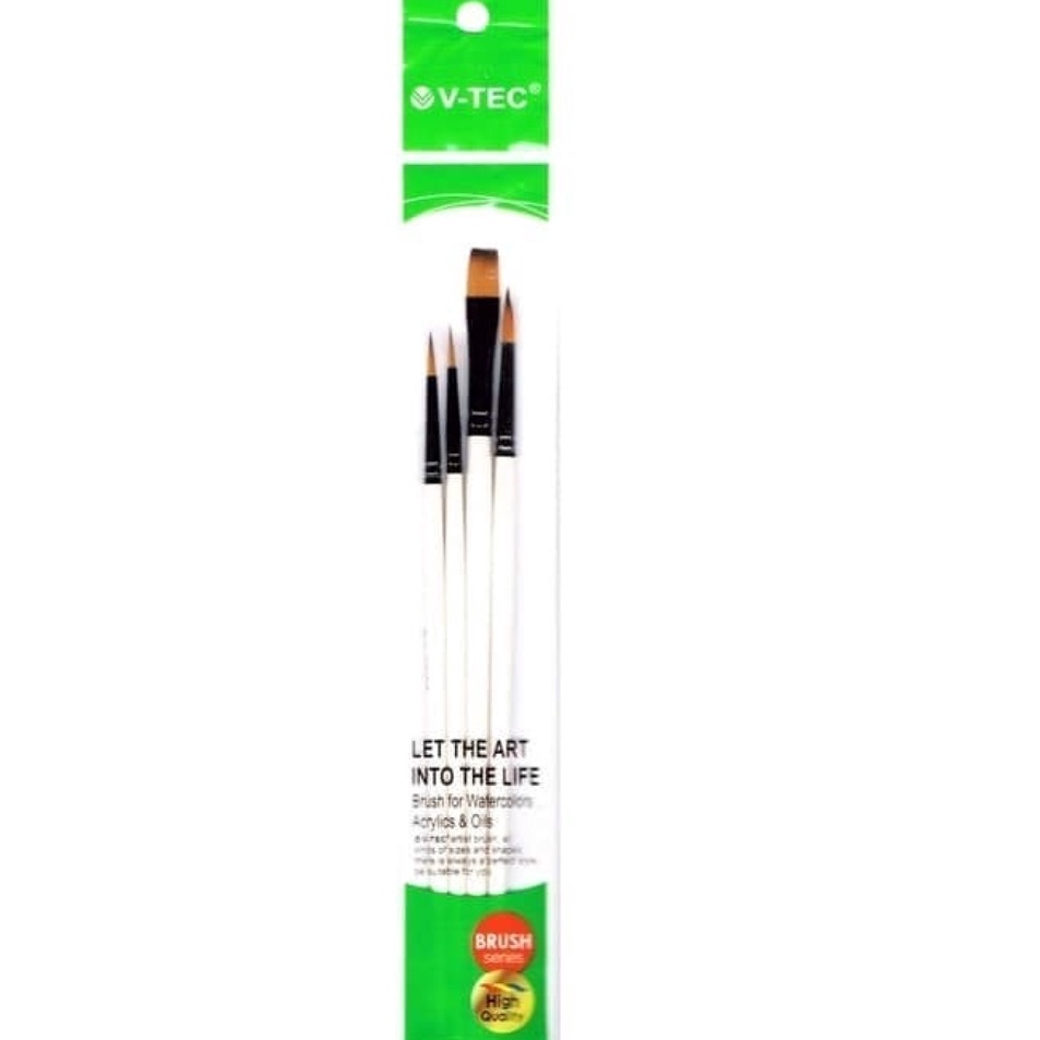 

Sekarang Promo Kuas Lukis Set VTec Brush A2864 1 SET Isi 4 Flat dan Round