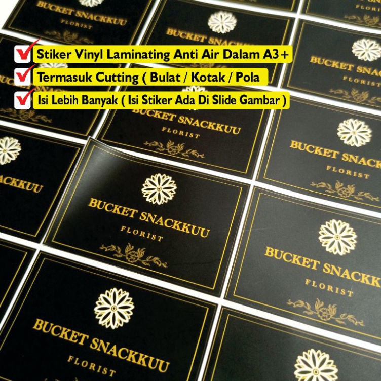 

Garansi Harga Cetak Stiker Custom Vinyl Transparan plus Laminasi Glossy Dof per 1 lembar A3 stiker sticker label produk Hampers box dll