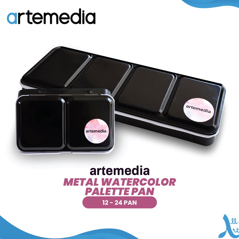 

Obral Meriah Artemedia Empty Metal Tin Watercolor Half Pan Case