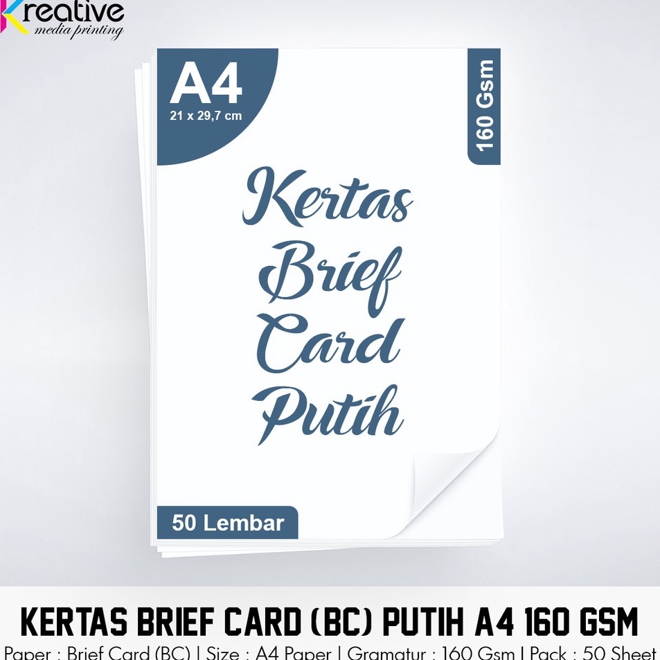 

Paling Top Kertas Brief Card Putih A4 16 Gsm 1 pack 5 lbr