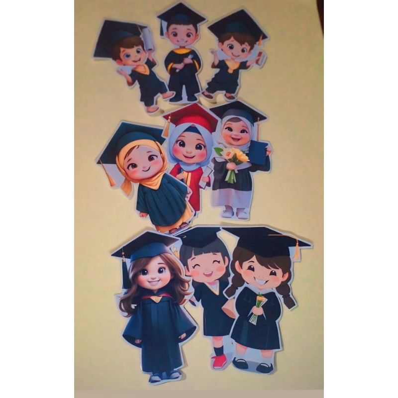 

(5 pcs) topper gemoy wisuda perlengkapan bouqet wisuda / graduation atau topper cake