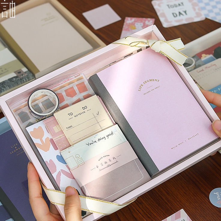 

Sekarang Irit 155pcs Journal Kit Set Gift Box Paket Set Agenda Notebook lucudiary lucu Buku Tulis Catatan Karak