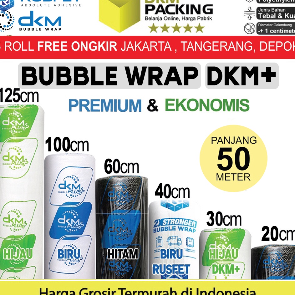 

Diskon Terbatas Plastik Bubble Wrap 125cm x 5m DKM PLUS Bubblewrap PREMIUM ROLL