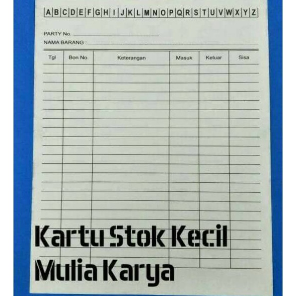 

Grosir Khusus Kartu stok kecil putih stock card isi 5 lembar