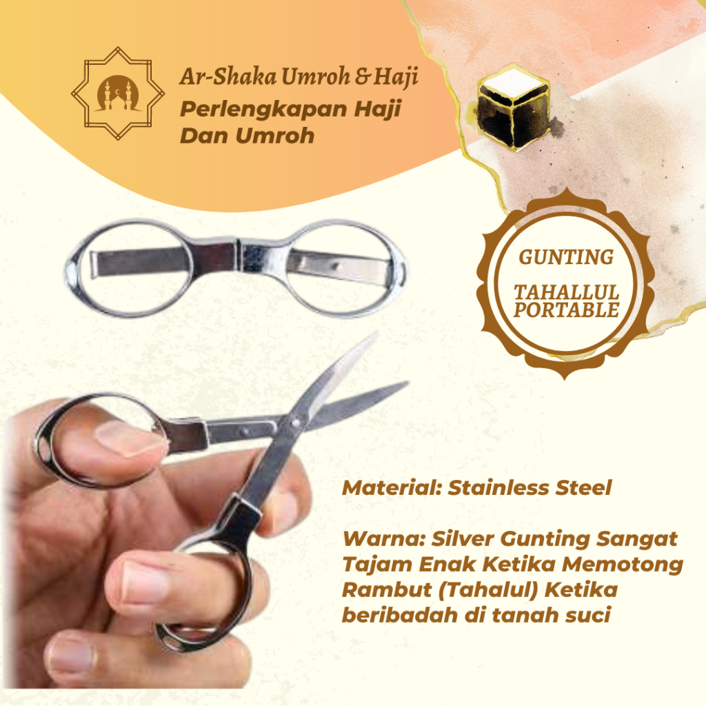 

Gunting Stainless Portable Gunting Tahalul Perlengkapan haji dan Umroh Gunting Mini Besi Portable