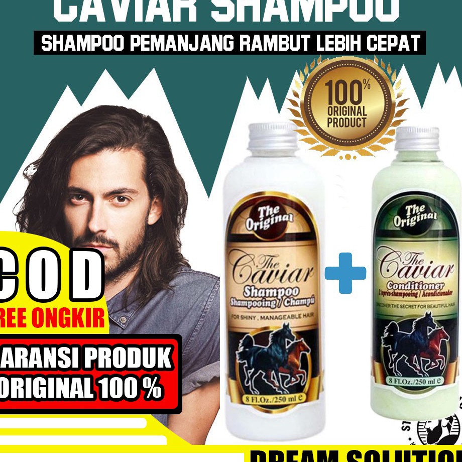 Penjualan TerbaikCOD Shampo Sampo Kuda Caviar Pemanjang Rambut Perawatan Penumbuh Penyubur Rambut Bo