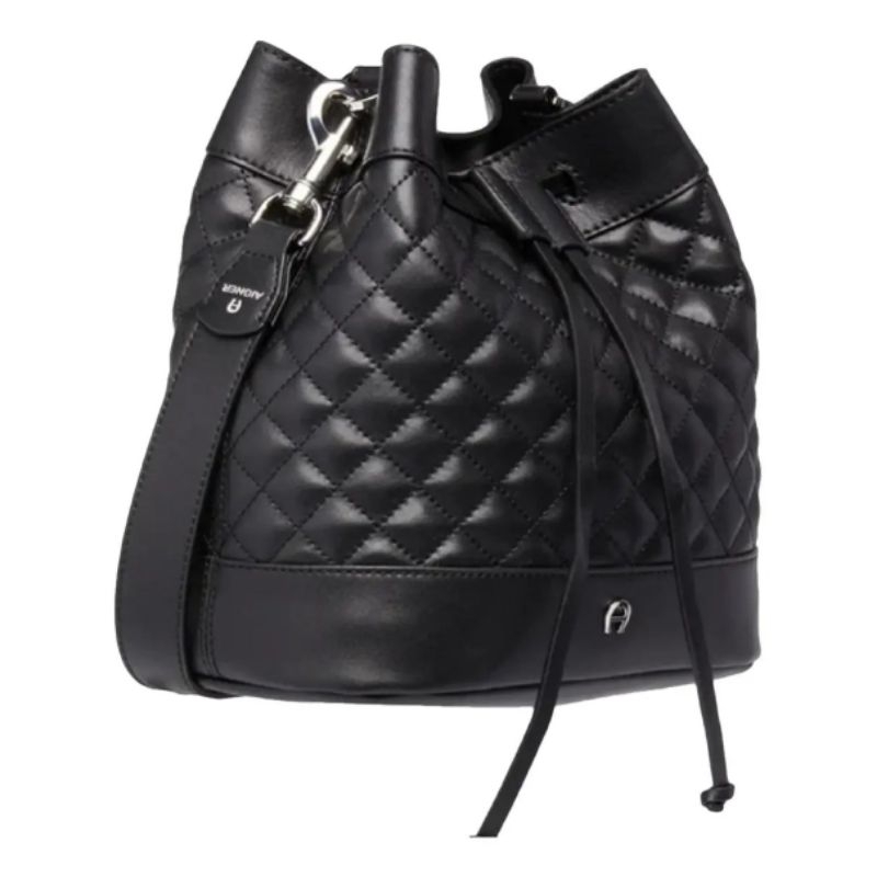 Tas Aigner bucket bag quilt black