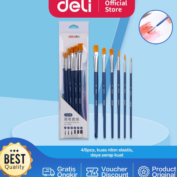 

Dapatkan Koin Deli set kuas warna biru 46pcs pack kombinasi bentuk kuas untuk memenuhi kebutuhan melukis 738X