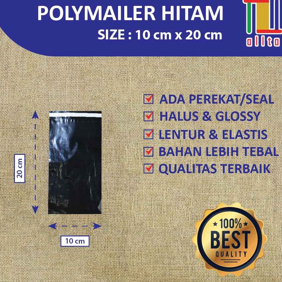 

Kualitas Terkini PLASTIK PACKING OLSHOP PE POLYMAILER kantong kemasan amplop plastik 1X2 HITAM GLOSSY mewah
