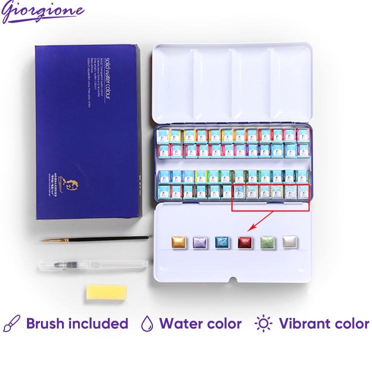 

Pasti Ready Giorgione Cat Air Metalik Watercolor Paints Free Brush 243648 Warna GMX