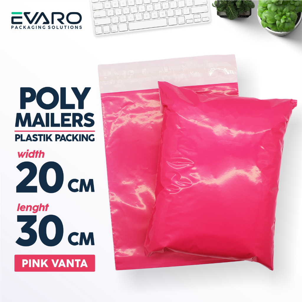 

EVARO - Plastik Polymailer 20x30cm Magenta Plastik Packing Polimer Tebal Berkualitas