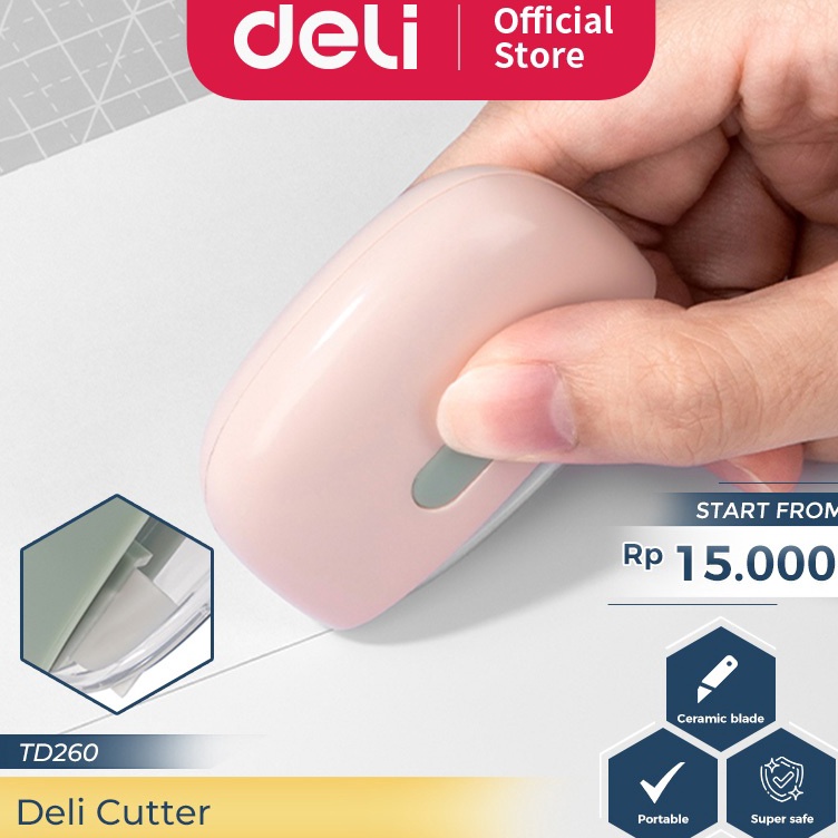 

Ready Hemat Deli Mini Cutter Pisau Potong Pembuka Paket Pisau Ceramic TD26