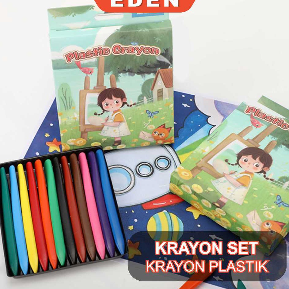 

First Sale Crayon Set Krayon Plastik 1224 Warna Cerah Bentuk Segitiga Ergonomis Tidak Beracun