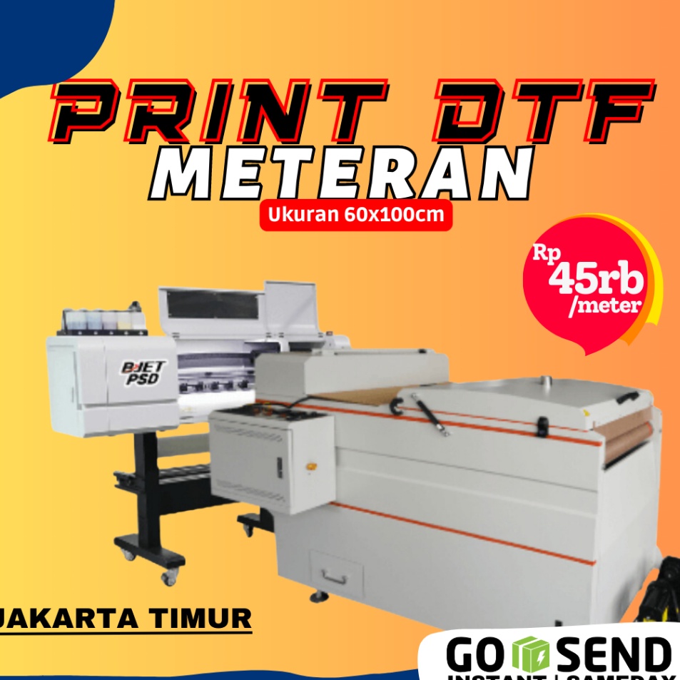 

Tinggi Peminat Jasa Print DTF 58x1cm Cetak Sablon Digital Satuan Meteran