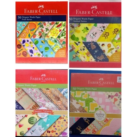 

Murah Khusus kertas warna lipat origami WASHI PAPER FABER CASTELL knitting animal season fruit 15x15 16x16