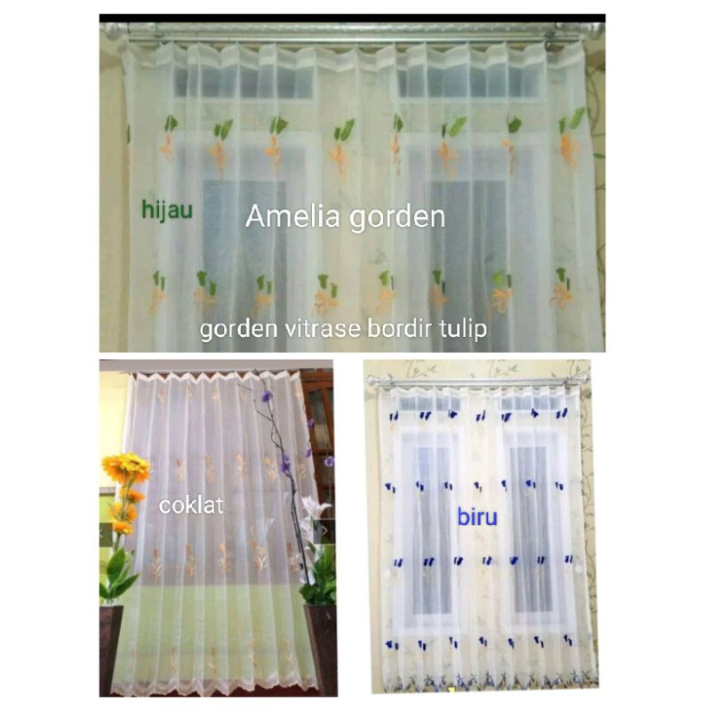 Vitrase gorden bordir motip tulip,gorden daleman,gorden siang,gorden vitrase