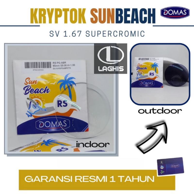 Lensa KRYPTOK BLUCROMIC DOMAS SUNBEACH 1.5 Dua Fokus Bifokal
