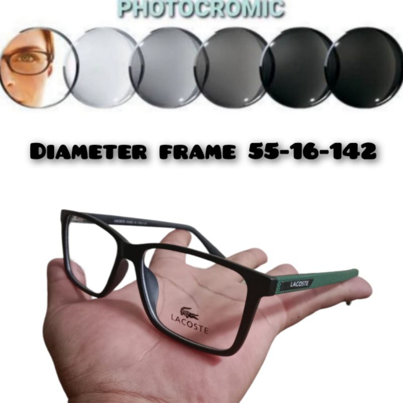 Kacamata lacoste frame kacamata pria paket lensa minus anti uv