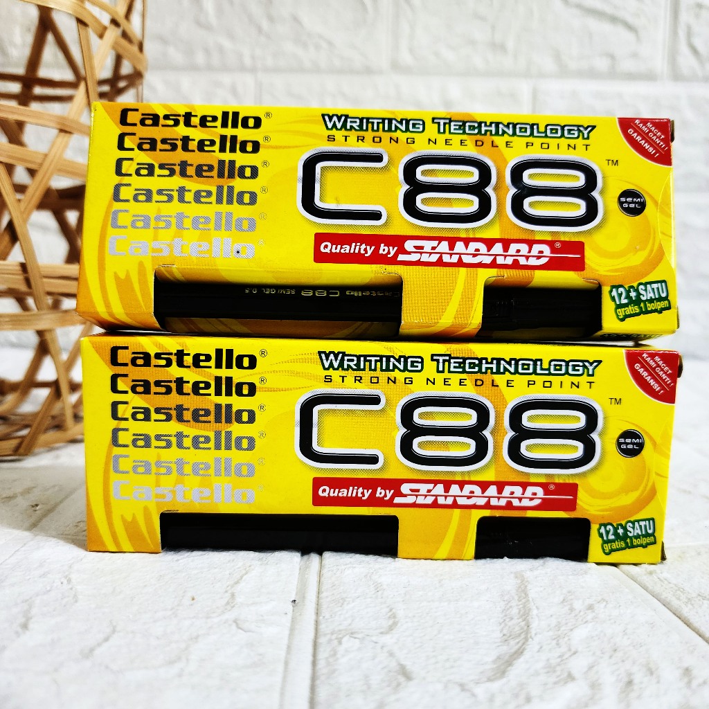 

PULPEN STANDARD C88 CASTELLO TINTA HITAM ISI 12 + 1 FREE / PULPEN MURAH/PENA/BOLPOIN