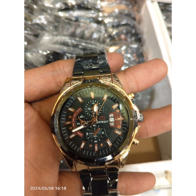 promo DETROIT.jam tangan pria mewah,anti air.+kotak.