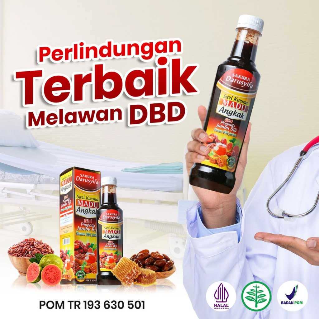 

SARI KURMA MADU ANGKAK DARUSYIFA EFEKTIF NAIKKAN TROMBOSIT ATASI DBD DAN TYPUS