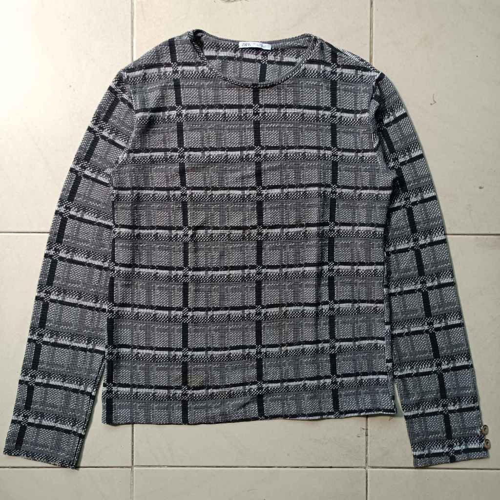 Longsleeve Zara Motif Wanita Second Original