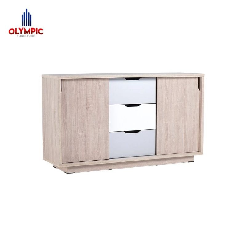 RAK TV DENGAN 3 LACI MEJA TV MINIMALIS BUFET TV MODERN RAK TV RETRO
