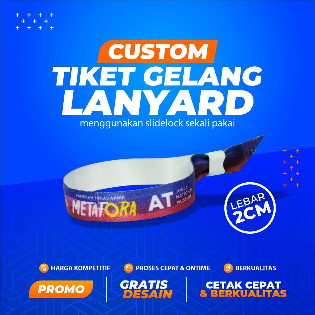 Tiket Gelang Lanyard / Tiket Konser Lanyard Lebar 2cm